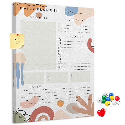 Bedrukte kurk planner met abstracte vormen