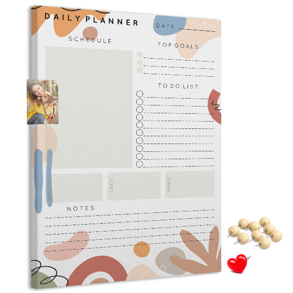 Bedrukte kurk planner met abstracte vormen