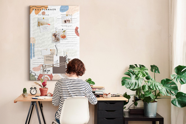 Bedrukte kurk planner met abstracte vormen