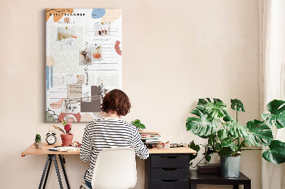Bedrukte kurk planner met abstracte vormen