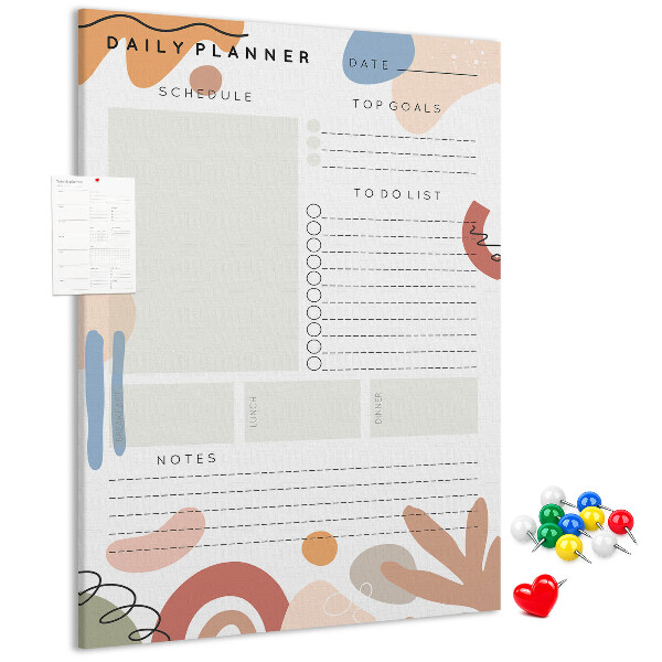 Bedrukte kurk planner met abstracte vormen