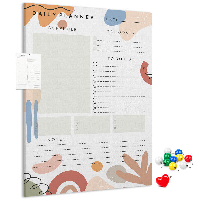 Bedrukte kurk planner met abstracte vormen
