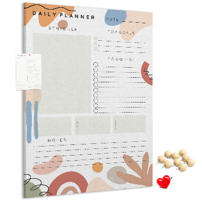 Bedrukte kurk planner met abstracte vormen