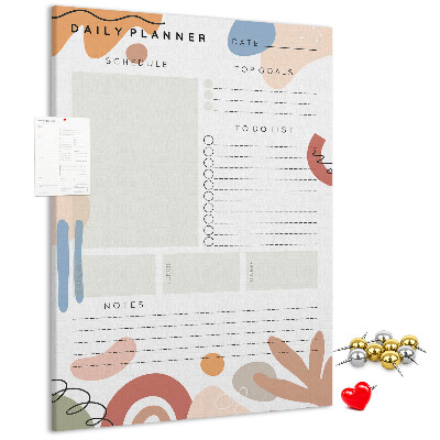 Bedrukte kurk planner met abstracte vormen