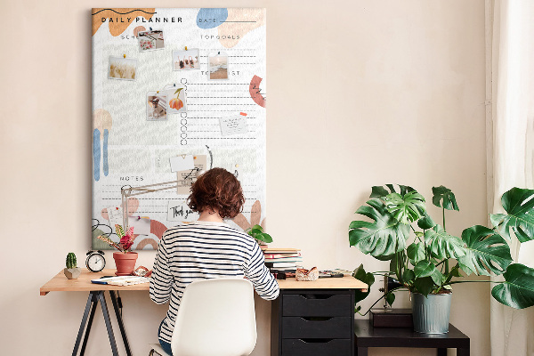 Bedrukte kurk planner met abstracte vormen