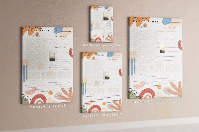 Bedrukte kurk planner met abstracte vormen