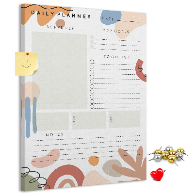 Bedrukte kurk planner met abstracte vormen