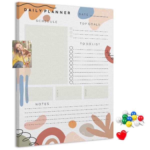 Bedrukte kurk planner met abstracte vormen