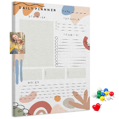 Bedrukte kurk planner met abstracte vormen