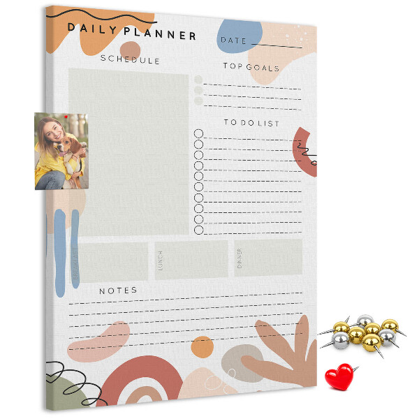 Bedrukte kurk planner met abstracte vormen