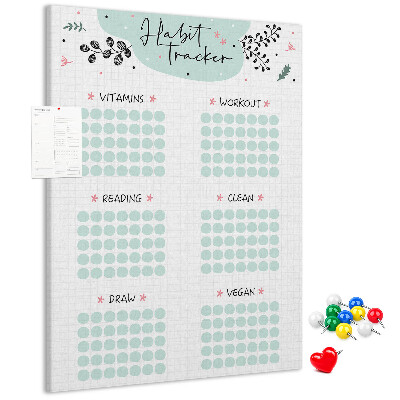 Kurken prikbord minimalistische gewoonteregistratie