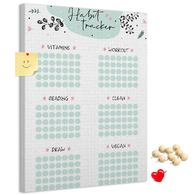 Kurken prikbord minimalistische gewoonteregistratie