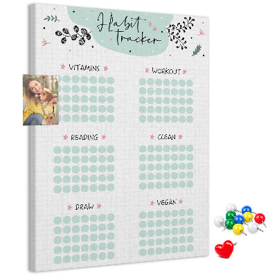 Kurken prikbord minimalistische gewoonteregistratie