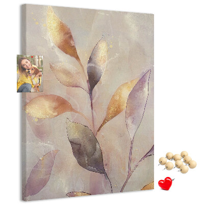 Kurk bedrukken fijne blaadjes in pasteltinten