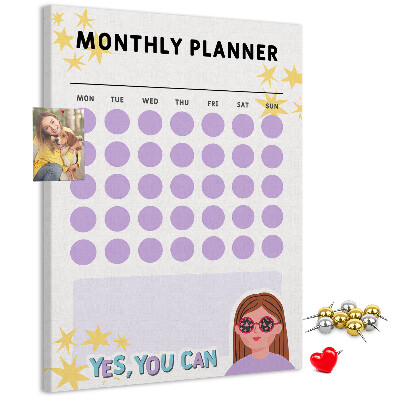 Kurk bedrukken maandplanner met gekleurde stippen