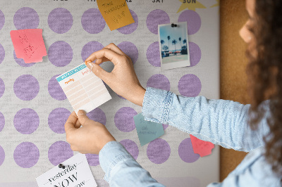 Kurk bedrukken maandplanner met gekleurde stippen
