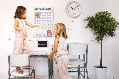 Kurk bedrukken maandplanner met gekleurde stippen