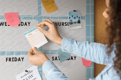 Kurken memobord weekplanner met een schattige kat