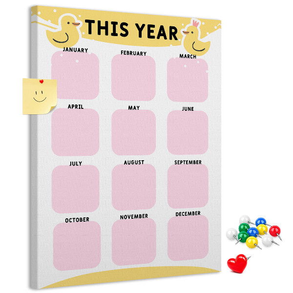 Kurk kalender met vrolijk vogelmotief