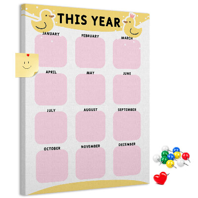 Kurk kalender met vrolijk vogelmotief