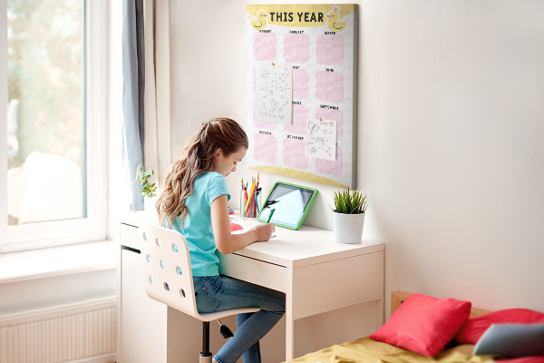 Kurk kalender met vrolijk vogelmotief