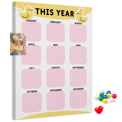 Kurk kalender met vrolijk vogelmotief