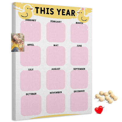 Kurk kalender met vrolijk vogelmotief