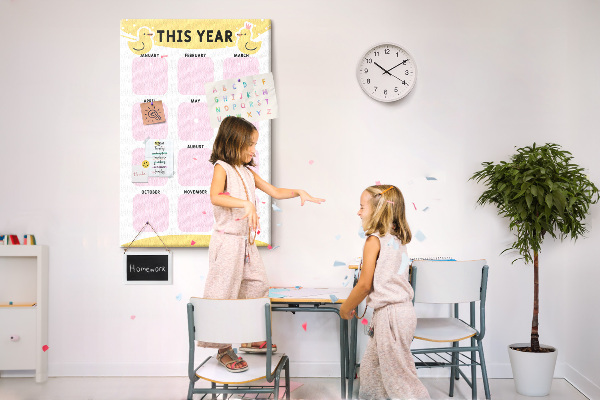 Kurk kalender met vrolijk vogelmotief
