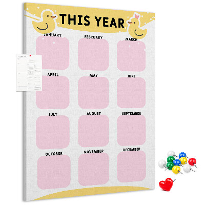 Kurk kalender met vrolijk vogelmotief