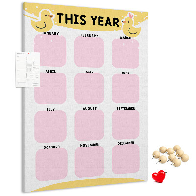 Kurk kalender met vrolijk vogelmotief