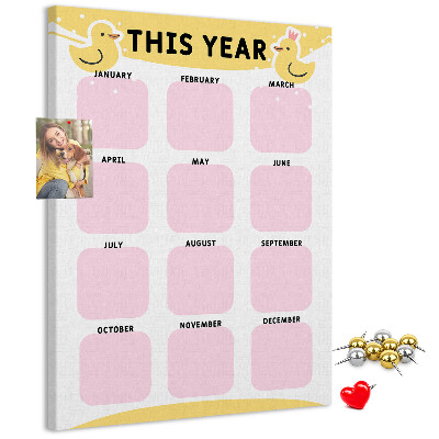 Kurk kalender met vrolijk vogelmotief