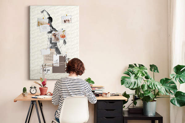 Kurken prikbord Dansen in een netwerk van onzichtbare draden
