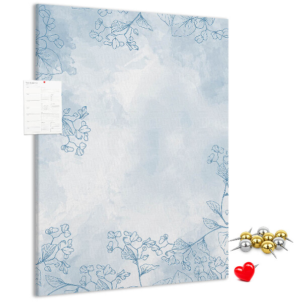 Kurk bedrukken fijne blauwe bloemen op een aquarelachtergrond