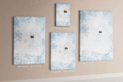 Kurk bedrukken fijne blauwe bloemen op een aquarelachtergrond