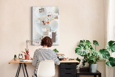 Memobord van kurk met print van abstracte witte bollen