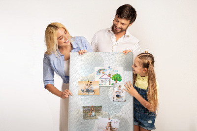 Memobord van kurk met print van abstracte witte bollen