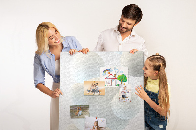 Memobord van kurk met print van abstracte witte bollen