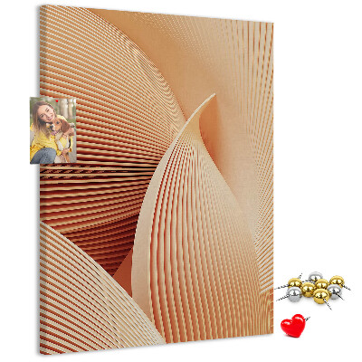 Kurken memobord met golvend patroon in beigetinten