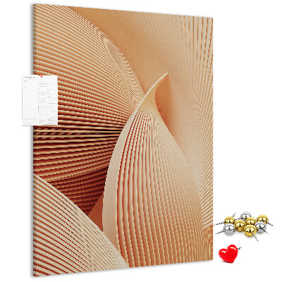 Kurken memobord met golvend patroon in beigetinten
