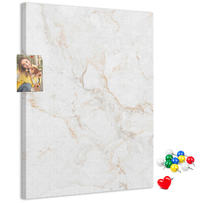 Kurk memobord met elegant marmerpatroon in lichte tinten