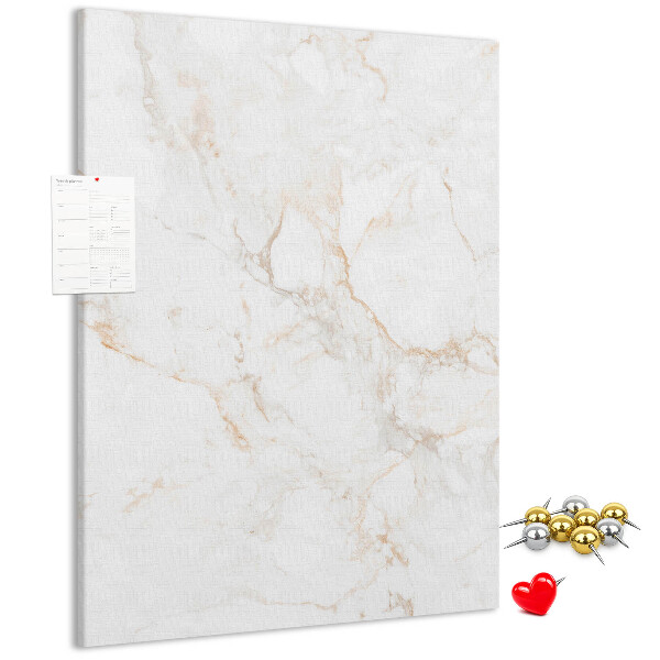 Kurk memobord met elegant marmerpatroon in lichte tinten