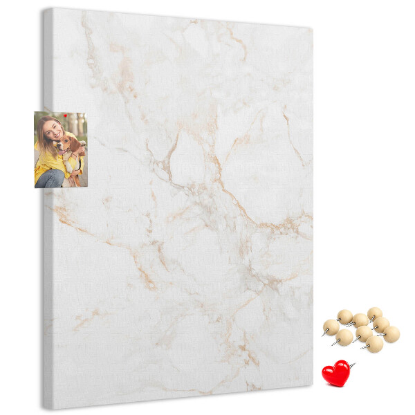 Kurk memobord met elegant marmerpatroon in lichte tinten