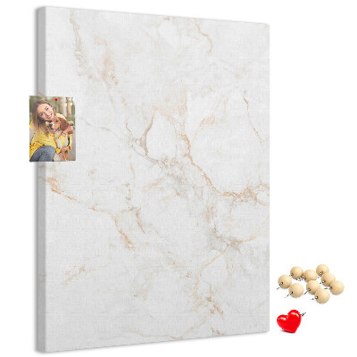 Kurk memobord met elegant marmerpatroon in lichte tinten