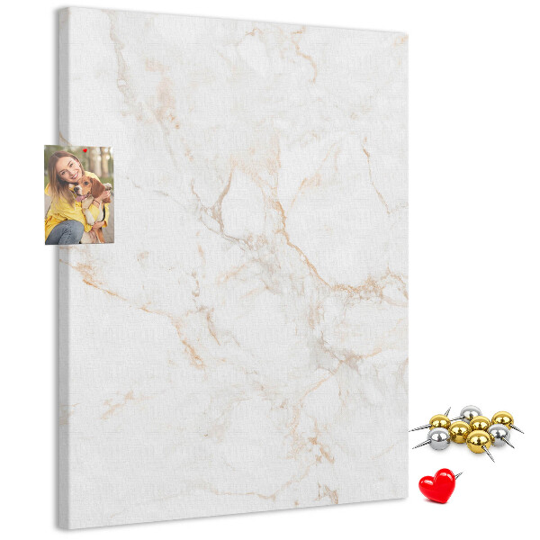 Kurk memobord met elegant marmerpatroon in lichte tinten