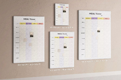 Kurken prikbord met maaltijdplanner voor de hele week