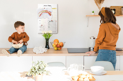 Maaltijdplanner met gekleurde secties en bedrukking