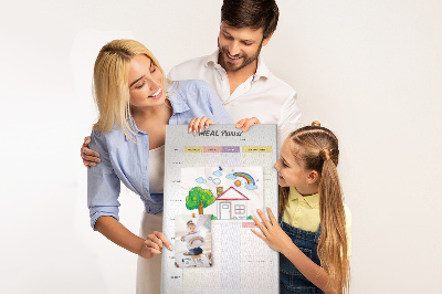 Maaltijdplanner met gekleurde secties en bedrukking
