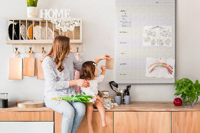 Kurken memobord maaltijdplanner voor de hele week