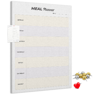 Kurken memobord maaltijdplanner voor de hele week