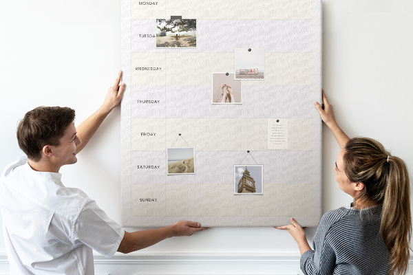 Kurken memobord maaltijdplanner voor de hele week